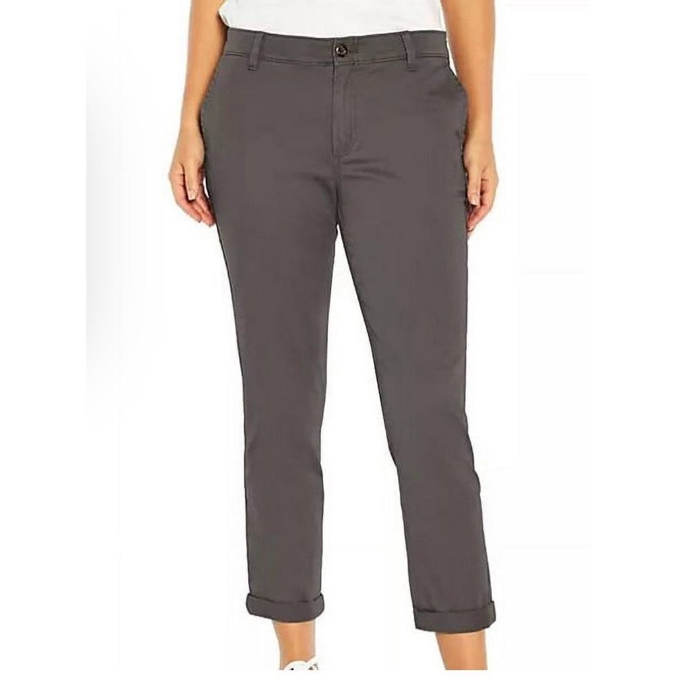 GAP Womens Relaxed Girlfriend Twill Straight Leg Pants Gray Size 8 NWT